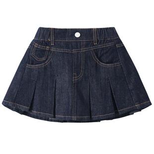 植木 【出片百褶裙】女童牛仔半身裙儿童短裙2026年春季新款童装