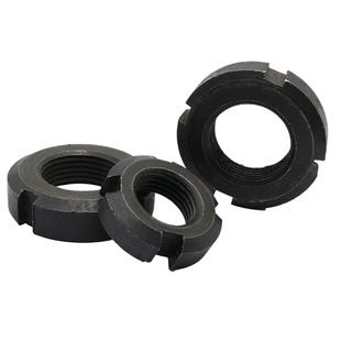 GB812圆螺母锁紧螺母 开槽螺母 圆螺帽M10 12 14 16-M200碳钢国标