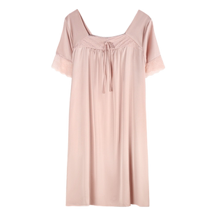 轩靓睡裙女士夏季薄款冰丝短袖气质睡衣高级感仿真丝绸大码连衣裙