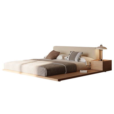 维美·家原木风双人橡木无床头床