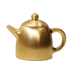 黄铜迷你水滴砚滴砚台磨墨条研磨水盂小茶壶功夫茶单壶创意手把件文房四宝小摆件练习书画用