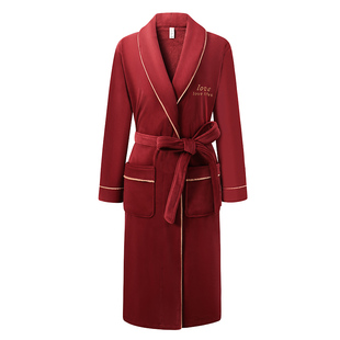 高档海岛绒睡袍女秋冬季加厚保暖天鹅绒浴袍长款睡衣起夜可披浴袍