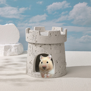 仓鼠窝躲避屋夏天金丝熊睡窝冰屋降温避暑侏儒豚鼠专用小城堡水泥