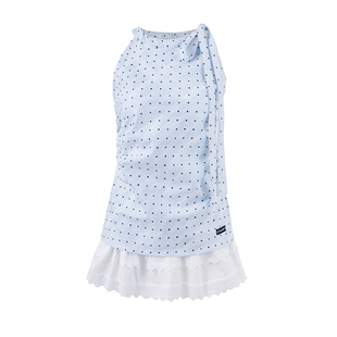 CyNi 甜美蕾丝拼接挂脖连衣裙上衣女夏季新款甜辣可盐可咸高级感o