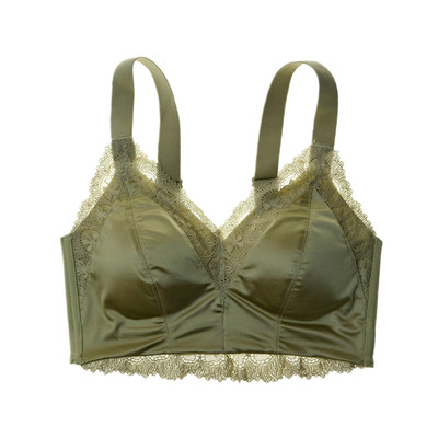 奢华全罩杯无钢圈棉质缎面文胸