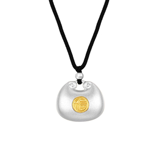 999足银小胖福银吊坠古法纯银项链实心圣诞新年礼物吊坠生日礼物