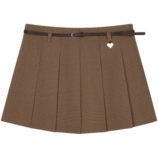 TeenieWeenie小熊女装半身裙秋冬季学院时髦知识风子分短款百褶裙