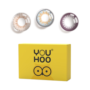 【季抛囤货】youhoo美瞳季抛2盒彩色隐形眼镜2片自然大小直径官方