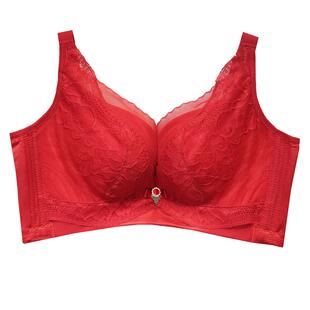 爱戴文胸正品D6479无钢圈亲肤棉BC杯聚拢侧收调整型红色刺绣内衣