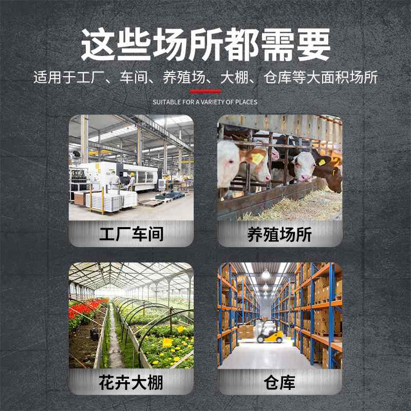 畜牧养殖专用塑钢防腐轴流负压风机380V工业排风扇厂房大棚换气扇