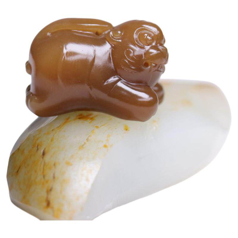 玉作新疆和田玉且末糖手机吊坠