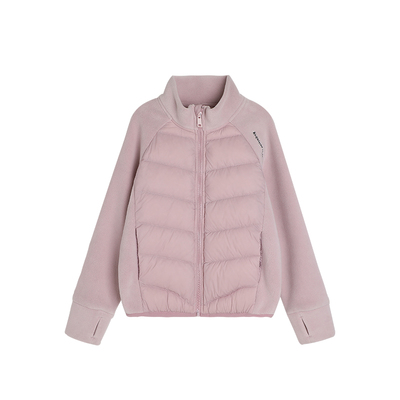 沫沫家女童立领拼接轻薄羽绒服