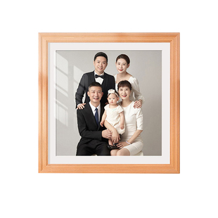 全家福相框照片打印加冲洗定制做成正方形婚纱照卧室客厅放大挂墙