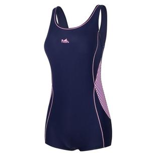 英发泳衣女保守连体泳衣遮肚大码平角显瘦运动专业防走光温泉泳衣