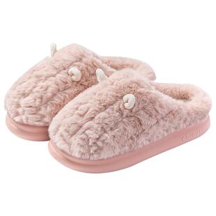 棉拖鞋家居室内女士防滑买一送一冬季一对保暖情侣厚底毛绒棉拖男