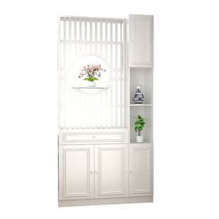 新中式进门玄关柜置物架轻奢风小户型入户正对门口屏风隔断装饰柜