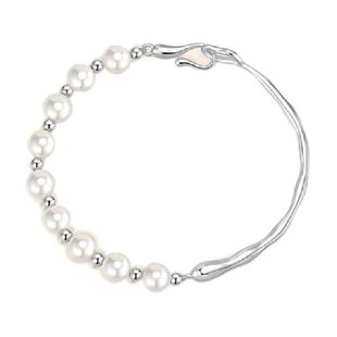 中国黄金珍尚银纯银珍珠手链女款手镯小众设计生日礼物送女友S925