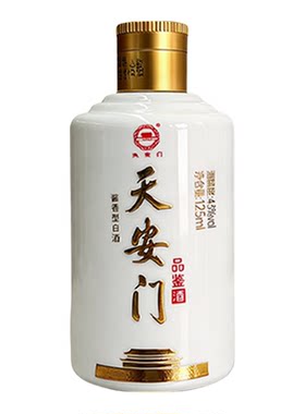 天安门品鉴酒酱香型白酒纯粮食酿造125ml*1瓶 （拍4瓶带礼盒）