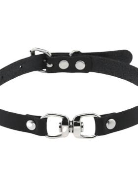 pu皮质情侣金属环扣短款chocker