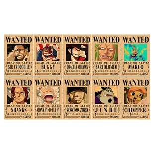海贼王悬赏通缉令复古牛皮纸尼卡路飞30亿动漫海报房间壁纸装饰画