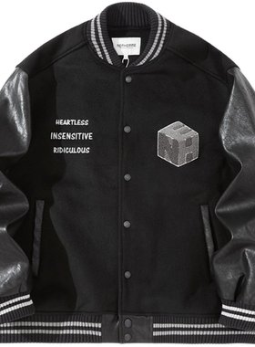 NOTHOMME70羊毛呢刺绣棒球服