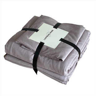 柔嫩紫 澳洲长绒棉针织纯棉纯色四件套a类裸睡天竺棉床单被套床笠