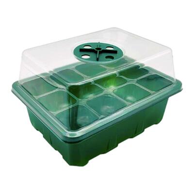 多肉叶插育苗盆三件套培养播种盒保湿温育苗盘12孔塑料育苗盒盖