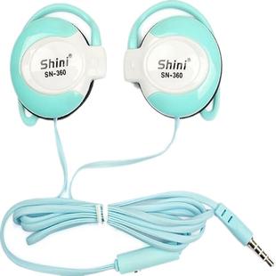 挂耳式运动线控圆孔耳机重低音K歌游戏耳塞带麦可爱外卖颜值耳机