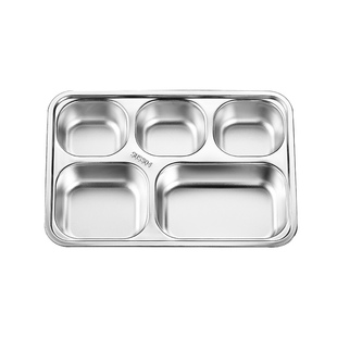 316不锈钢餐盘特大号分格带盖304餐盒工厂学生食堂饭盒商用快餐盘