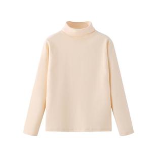 儿童打底衫秋冬高领纯棉秋衣男童内搭条纹t恤女中大童保暖内衣a类