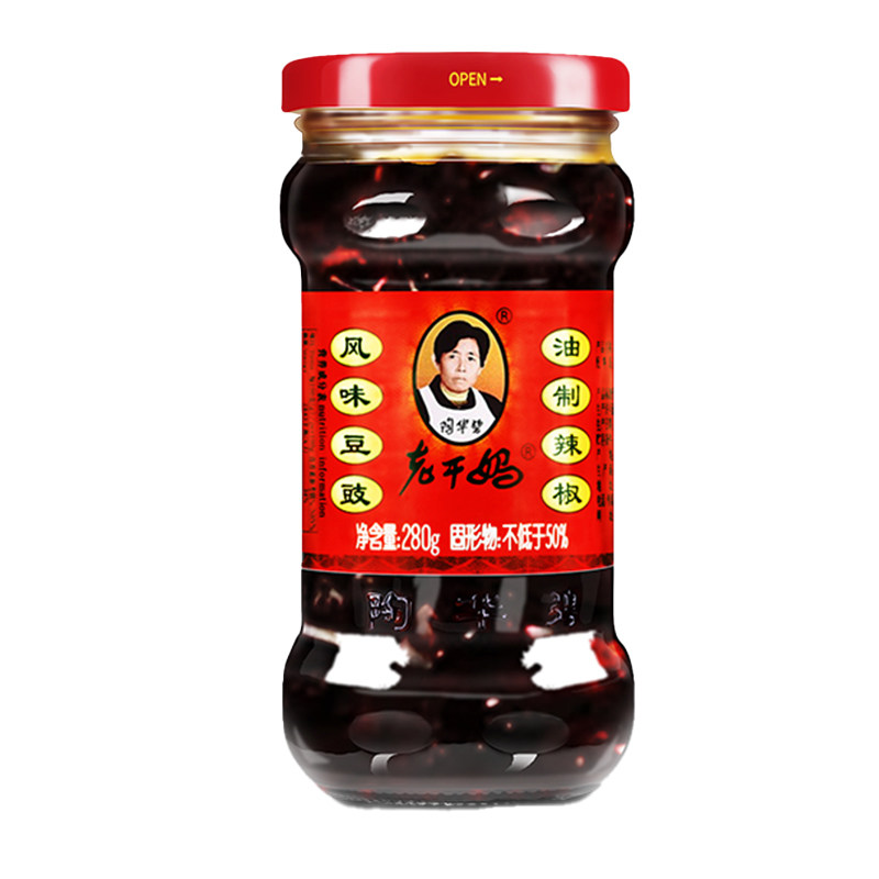 老干妈风味豆豉280g油辣椒拌饭酱鸡油辣椒酱辣子鸡肉酱下饭酱辣酱