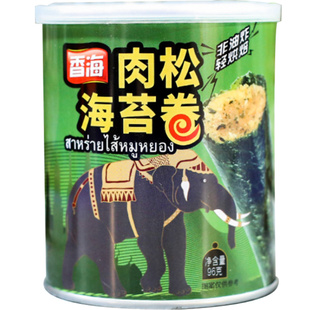 香海肉松海苔卷罐装即食儿童孕妇宝宝零食紫菜卷夹心鳕鱼松海苔脆