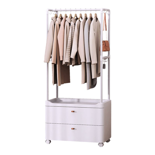 衣服收纳箱挂衣架落地卧室可移动带抽屉柜子衣服收纳架简易衣帽架