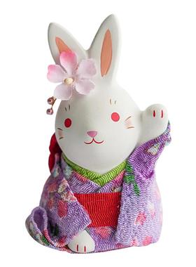 濑户烧药师窑生肖兔摆件