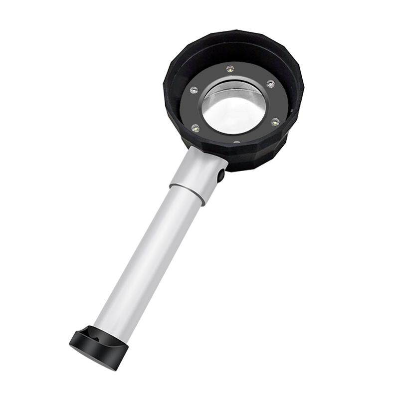 60倍放大镜鉴定专用充电款带LED灯老人阅读手持高清高倍 烟酒鉴定专用100电子维修珠宝钻石腰码文玩1000