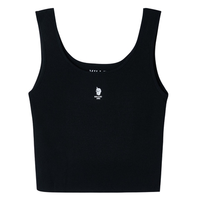 U/TI联名款黑色U领亲肤针织背心女 弹力休闲吊带尤缇时尚春季新款