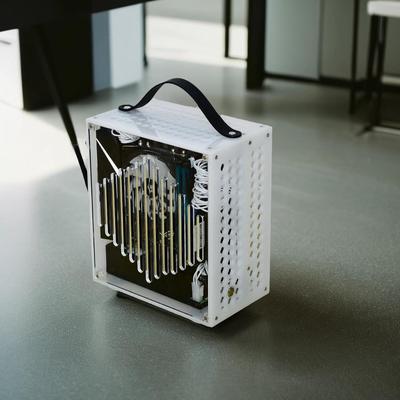 现货包邮mini便携A4手提1U电源迷你ITX独显全透明侧透小主机箱