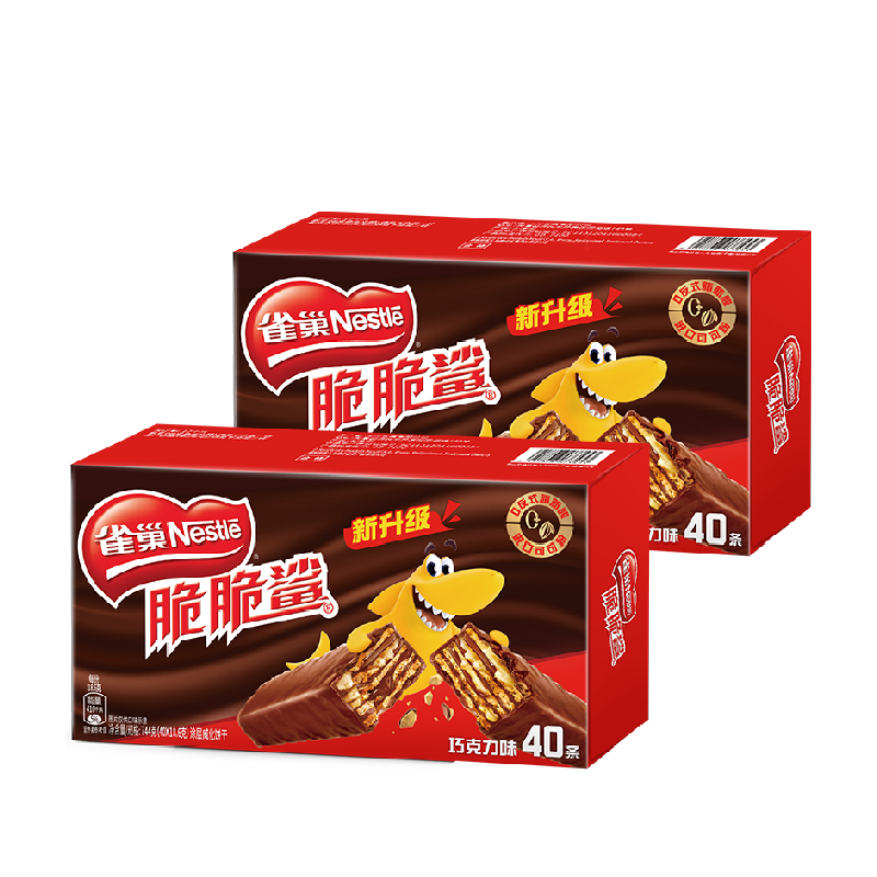 雀巢脆脆鲨巧克力味威化饼干80条