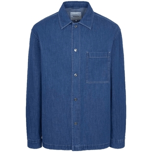 【新品】BEANPOLE滨波 春夏男士通勤外套型蓝色复古牛仔长袖衬衫