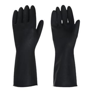 来安之耐酸碱工业乳胶手套黑色105g家用清洁洗衣服搞卫生手套劳保