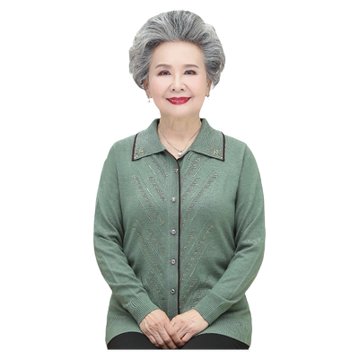 薄款针织衫外套老年人大码奶奶装