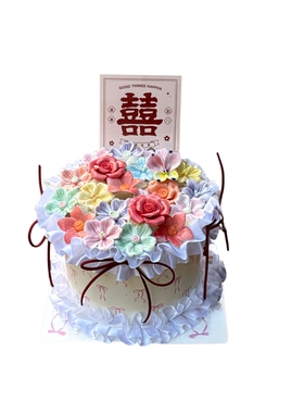 创意手工陶瓷蛋糕花束仿真玫瑰花浪漫惊喜送闺蜜结婚订婚领证礼物