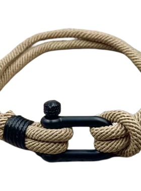 2025新款黑色u形扣米兰线沙滩手链简约红色本命年情侣手绳男女