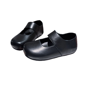 羊皮版~欧货真皮一字玛丽珍JK学院风小皮鞋软皮舒适内增高4cm女鞋