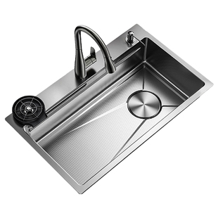 水槽大单槽蜂窝压纹加厚SUS304不锈钢厨房洗菜盆家用洗碗槽台下盆