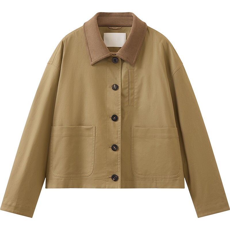 【商场同款】播26秋新品宽松长袖翻领复古工装风外套女BDT3WD3522