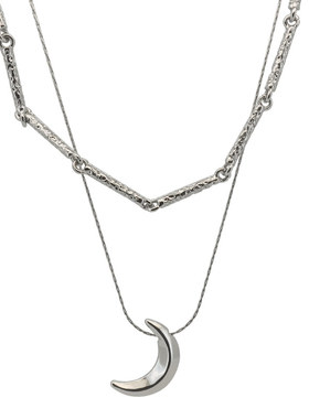 甜酷冷淡风双层月亮项链