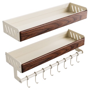 厨房置物架免打孔多层实木调料放置架菜板刀筷铲勺油壶壁挂收纳架