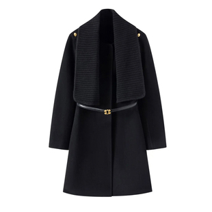 红色双面羊绒大衣女2025秋冬新款高级感韩系赫本风小个子毛呢外套