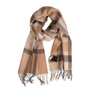 盈妹暖色秋霜丨Cashmere纯山羊绒女冬季英伦风复古格纹围巾情侣款